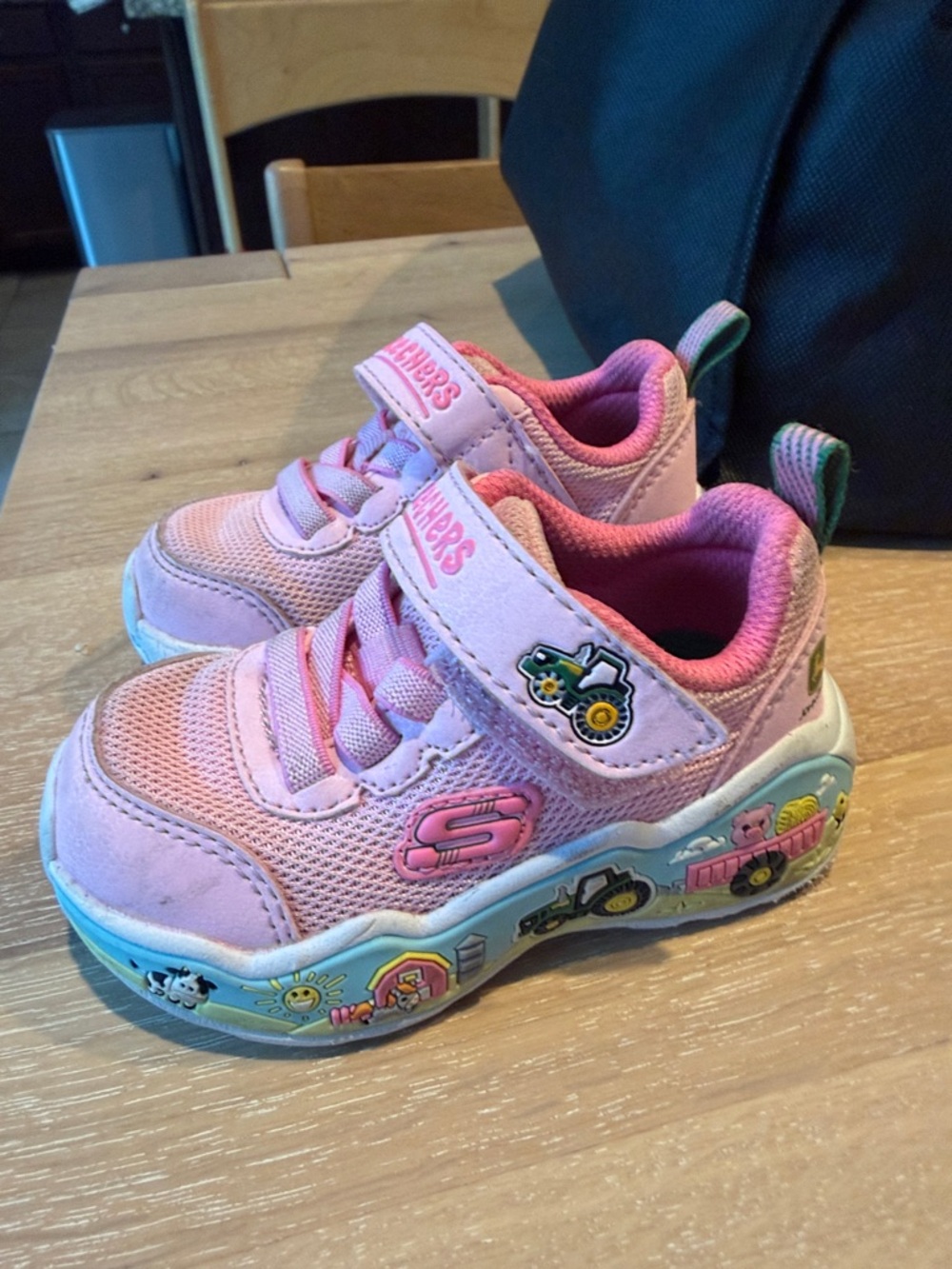 Skechers Pink and Light Blue Kids' Sneakers with Vehicle Graphics